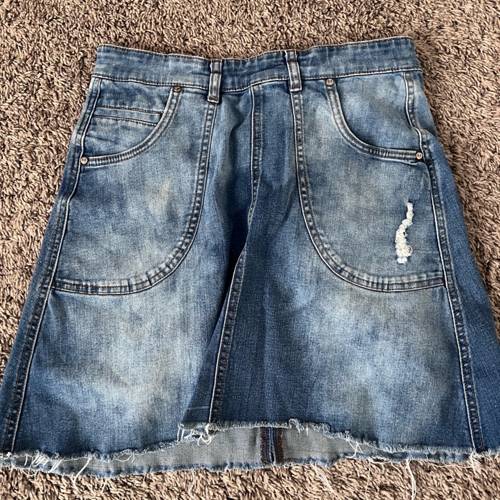 Anthropologie Blue Denim Skirt